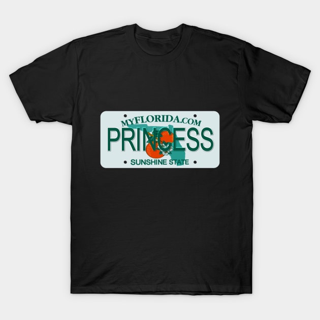 Princess Florida License Plate T-Shirt by Mel's Designs